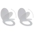 Abattant WC avec frein de chute 2 pcs Plastique Blanc