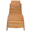 Chaise longue de jardin avec coussin Bois d'acacia solide
