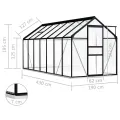 Serre avec cadre de base Anthracite Aluminium 8,17 m²