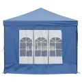 Tente de réception pliable avec parois Bleu 3x6 m