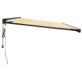 Auvent rétractable jaune et blanc 5x3 m tissu et aluminium