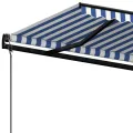 Auvent rétractable automatique 600x350 cm Bleu et blanc
