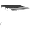 Auvent rétractable automatique et poteaux 3,5x2,5 m Anthracite