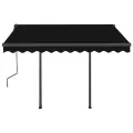 Auvent rétractable automatique et poteaux 3,5x2,5 m Anthracite