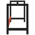 Cadre de banc de travail Métal 120x57x79 cm Noir et rouge