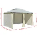 Tonnelle avec rideaux 4 x 3 m Blanc