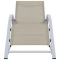 Chaises longues lot de 2 avec table Aluminium Crème