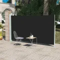 Auvent latéral rétractable de patio 160x300 cm Noir