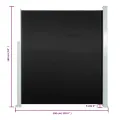 Auvent latéral rétractable de patio 160x300 cm Noir