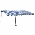Auvent automatique sur pied 400x350 cm Bleu/Blanc