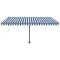Auvent automatique sur pied 400x350 cm Bleu/Blanc