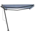 Auvent automatique sur pied 400x350 cm Bleu/Blanc
