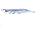 Auvent automatique sur pied 400x350 cm Bleu/Blanc