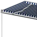 Auvent automatique sur pied 400x350 cm Bleu/Blanc