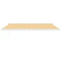 Auvent rétractable jaune et blanc 5x3 m tissu et aluminium