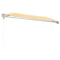 Auvent rétractable jaune et blanc 5x3 m tissu et aluminium