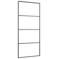 Porte coulissante Aluminium et verre ESG 90x205 cm Noir