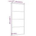 Porte coulissante Aluminium et verre ESG 90x205 cm Noir