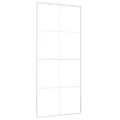 Porte coulissante Verre ESG dépoli et aluminium 90x205 cm Blanc
