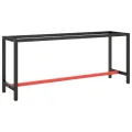 Cadre de banc de travail Noir et rouge mat 190x50x79 cm Métal
