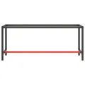 Cadre de banc de travail Noir et rouge mat 190x50x79 cm Métal