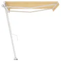 Auvent manuel rétractable sur pied 300x250 cm Jaune/Blanc