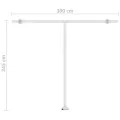 Auvent manuel rétractable sur pied 300x250 cm Jaune/Blanc