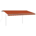 Auvent automatique capteur de vent et LED 4,5x3 m Orange marron