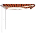 Auvent automatique capteur de vent et LED 4,5x3 m Orange marron