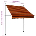 Auvent manuel rétractable 150 cm Orange et marron