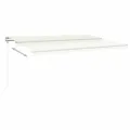 Auvent automatique avec capteur de vent et LED 500x350 cm Crème