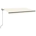 Auvent manuel rétractable avec LED 400x350 cm Crème
