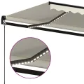 Auvent manuel rétractable avec LED 400x350 cm Crème