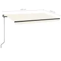 Auvent manuel rétractable avec LED 400x350 cm Crème