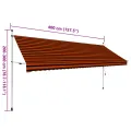 Auvent manuel rétractable 400 cm Orange et marron