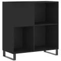 Armoire à disques noir 84,5x38x89 cm bois d'ingénierie