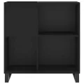 Armoire à disques noir 84,5x38x89 cm bois d'ingénierie