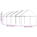 Belvédère avec toit blanc 8,92x4,08x3,22 m polyéthylène