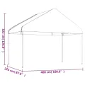 Belvédère avec toit blanc 8,92x4,08x3,22 m polyéthylène