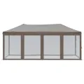 Tente de réception pliable avec parois Taupe 3x6 m
