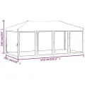 Tente de réception pliable avec parois Taupe 3x6 m