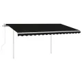 Auvent rétractable automatique avec poteaux 4x3 m Anthracite