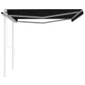 Auvent rétractable automatique avec poteaux 4x3 m Anthracite