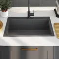 Évier de cuisine fait main Noir Acier inoxydable