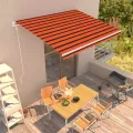 Auvent rétractable automatique 400x300 cm Orange et marron