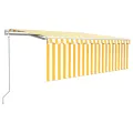 Auvent automatique rétractable avec store 4x3 m Jaune et blanc