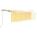 Auvent automatique rétractable avec store 4x3 m Jaune et blanc