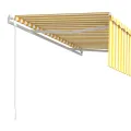 Auvent automatique rétractable avec store 4x3 m Jaune et blanc