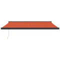 Auvent rétractable orange et marron 4x3 m tissu et aluminium