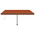 Auvent automatique capteur de vent/LED 400x300 cm Orange/marron